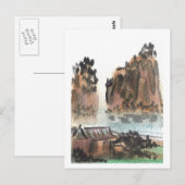 Briefkaart van het Chinese rivierlandschap (Voorkant / Achterkant)
