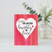 briefkaart van het citaat van de "serve elkaar" (Staand voorkant)