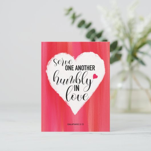 briefkaart van het citaat van de "serve elkaar" (Staand voorkant)