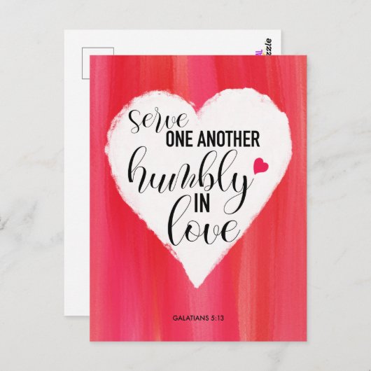 briefkaart van het citaat van de "serve elkaar" (Voorkant / Achterkant)