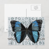 Briefkaart van het Damast van de Vlinder van Boho (Voorkant / Achterkant)