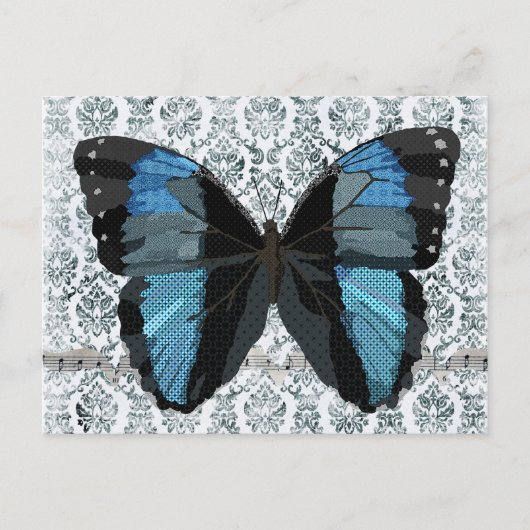Briefkaart van het Damast van de Vlinder van Boho (Voorkant)