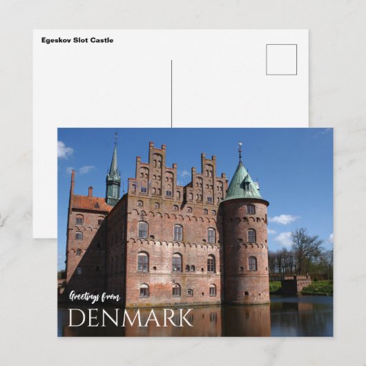 Briefkaart van het Deense kasteel Schilderachtig (Voorkant / Achterkant)