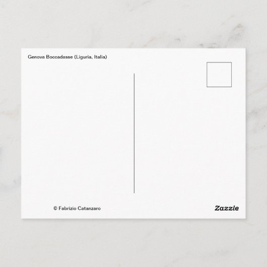 Briefkaart van het dorp Boccadasse (Achterkant)