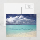 Briefkaart van het eiland Maldiven paradijs (Voorkant / Achterkant)