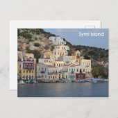 Briefkaart van het eiland Symi in Griekenland (Voorkant / Achterkant)