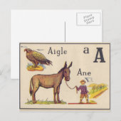  briefkaart van het Franse Alfabet (Voorkant / Achterkant)