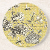  Briefkaart van het Franse bijenschildpad en het F Zandsteen Onderzetter (Voorkant)