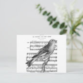  Briefkaart van het Franse Bird Song Music (Staand voorkant)
