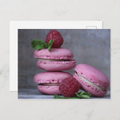 Briefkaart van het Gebakje van Macarons van de (Voorkant / Achterkant)