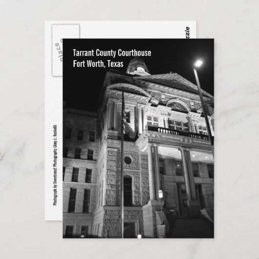 Briefkaart van het graafschap Tarrant County Court (Voorkant / Achterkant)