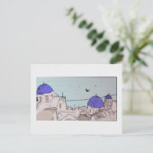 Briefkaart van het Grieks Afbeelding van Santorini (Staand voorkant)