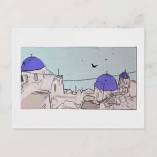 Briefkaart van het Grieks Afbeelding van Santorini