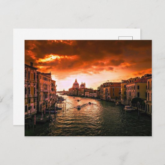 Briefkaart van het Grote Kanaal van Italië (Voorkant / Achterkant)