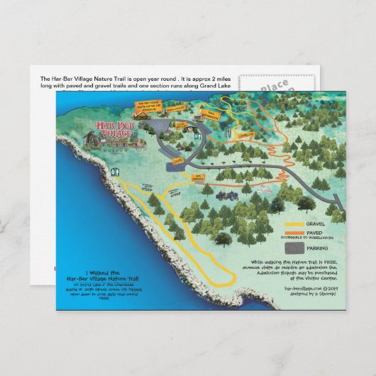 Briefkaart van het Har-Ber Village Natuur Trail 19 (Voorkant / Achterkant)