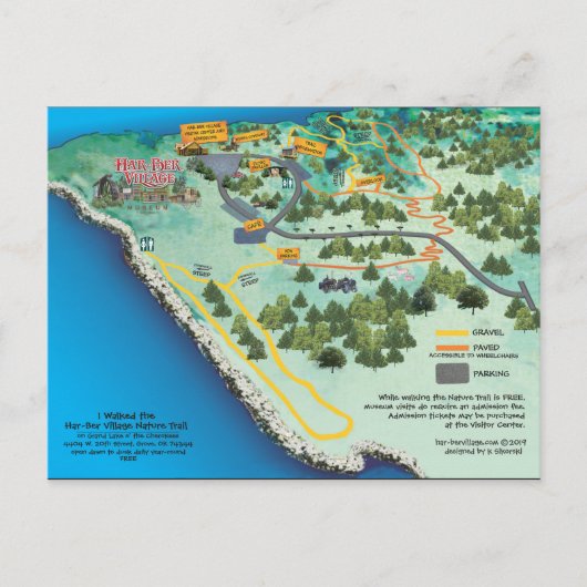 Briefkaart van het Har-Ber Village Natuur Trail 19 (Voorkant)