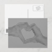 Briefkaart van het hart van de handen (Voorkant / Achterkant)
