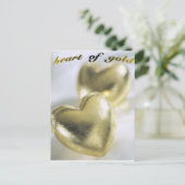Briefkaart van het hart van goud (Staand voorkant)