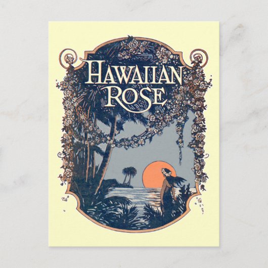 Briefkaart van het Hawaiiaanse Roos (Voorkant)