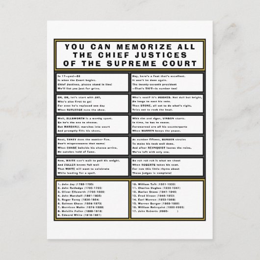 Briefkaart van het Hooggerechtshof Funny Chief Jus (Voorkant)