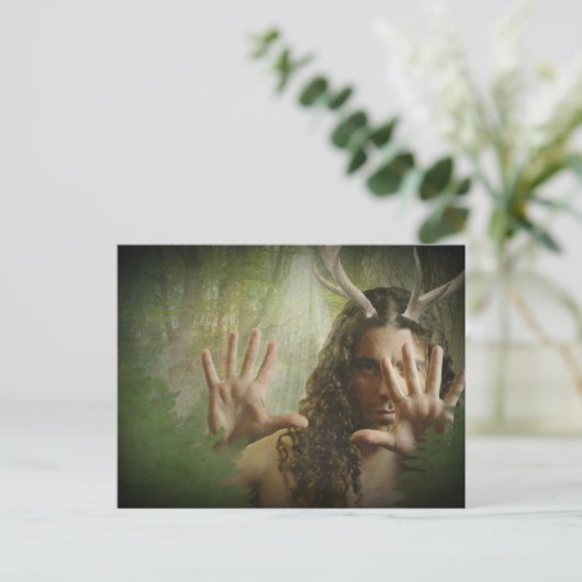Briefkaart van het Horned God Forest (Staand voorkant)