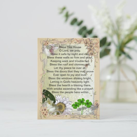 Briefkaart van het Ierse Huis van Afbijten (Staand voorkant)