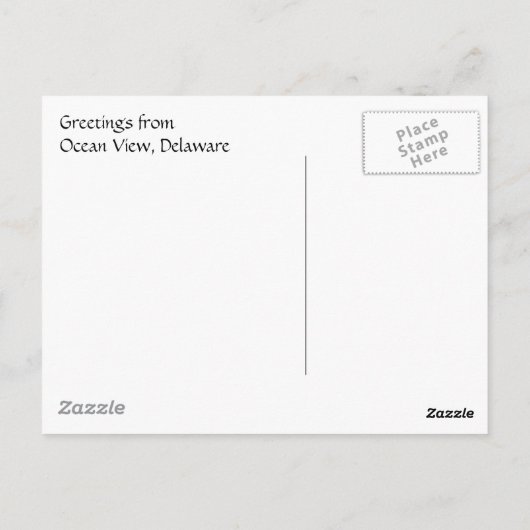 Briefkaart van het Indische Uitzicht van de Inlet  (Achterkant)