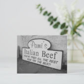 Briefkaart van het Italiaanse rundvlees van Pami (Staand voorkant)