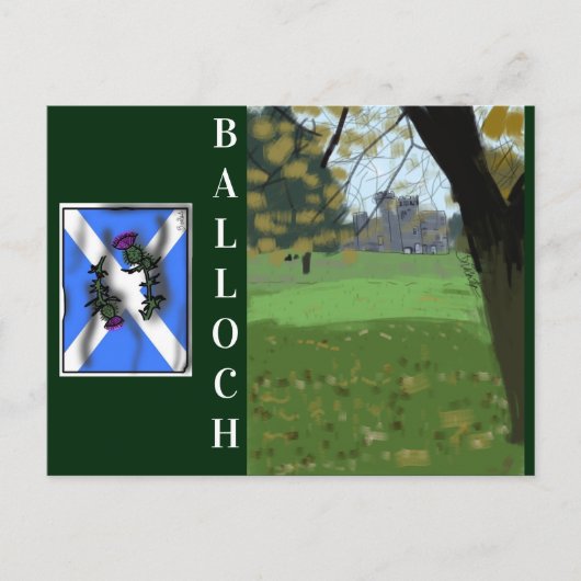 Briefkaart van het kasteel van Balloch (Voorkant)