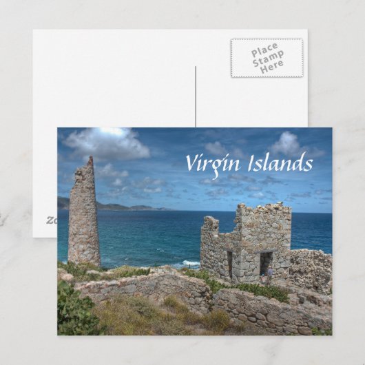 Briefkaart van het kasteel van de Maagdeneilanden (Voorkant / Achterkant)