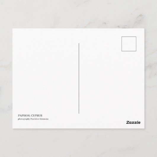 Briefkaart van het kasteel van Paphos (Achterkant)