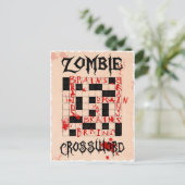 Briefkaart van het kruiswoord Zombie (Staand voorkant)