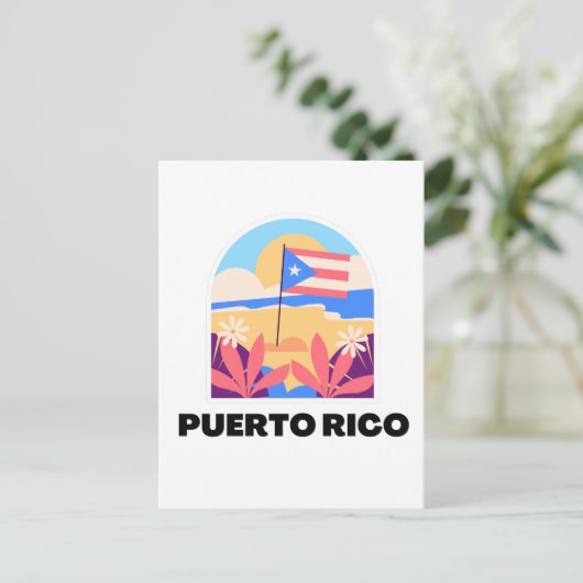 Briefkaart van het landschap Puerto Rico (Staand voorkant)