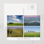 Briefkaart van het landschap Val d'Orcia (Voorkant / Achterkant)