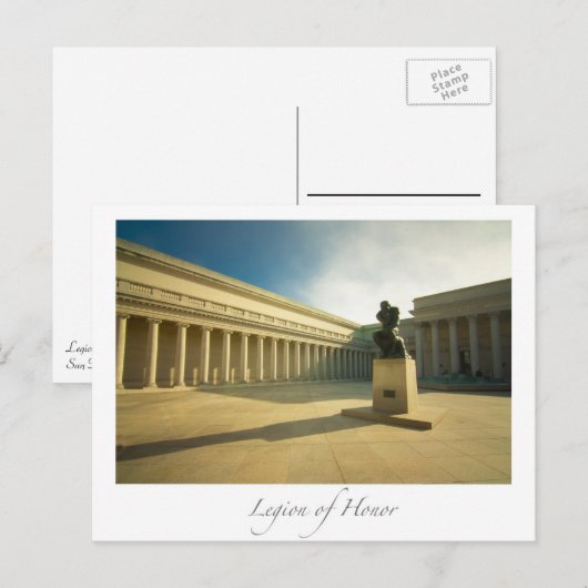 Briefkaart van het Legion of Honor (Voorkant / Achterkant)