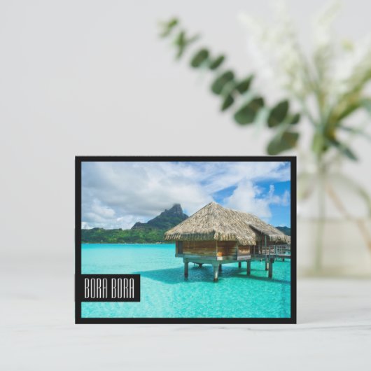 Briefkaart van het lijst van het zwarte Bora Bora (Staand voorkant)