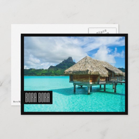 Briefkaart van het lijst van het zwarte Bora Bora (Voorkant / Achterkant)