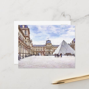 Briefkaart van het Louvre-museum van Parijs