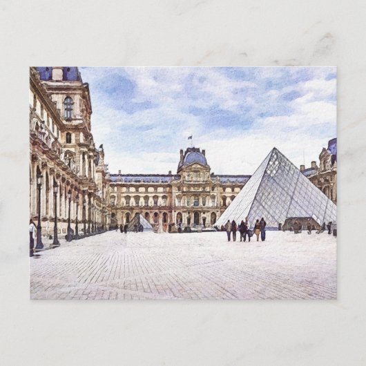 Briefkaart van het Louvre-museum van Parijs (Voorkant)