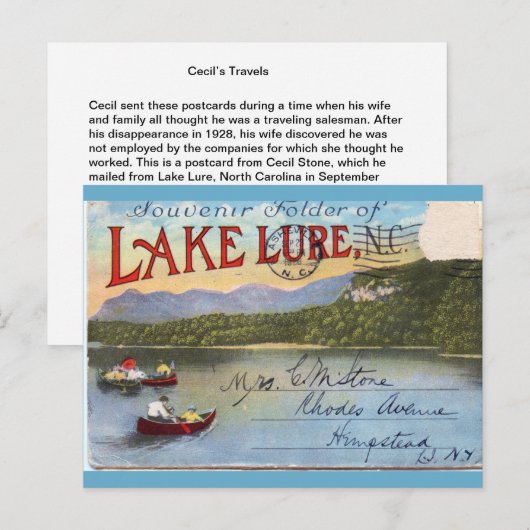Briefkaart van het Lure Travels van Cecil (Voorkant / Achterkant)