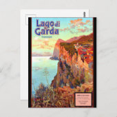 Briefkaart van het meer Garda (Voorkant / Achterkant)
