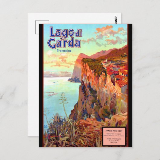 Briefkaart van het meer Garda (Voorkant / Achterkant)