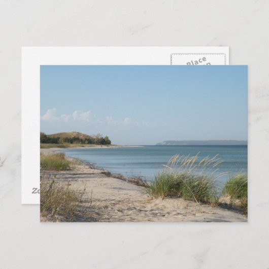 Briefkaart van het meer Michigan (Voorkant / Achterkant)