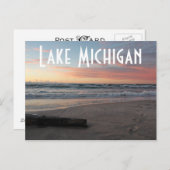 Briefkaart van het meer Michigan Pastel Sunset (Voorkant / Achterkant)
