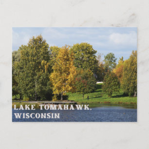 Briefkaart van het meer Tomahawk Wisconsin