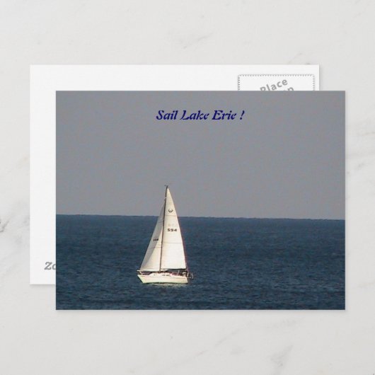 Briefkaart van het meer van Erie (Voorkant / Achterkant)