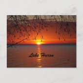 Briefkaart van het meer van Huron (Voorkant)