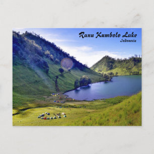 Briefkaart van het meer van Ranu Kumbolo in Indone