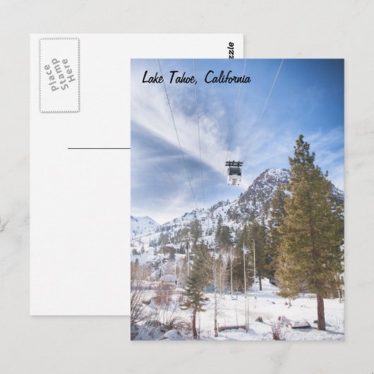 Briefkaart van het meer van Tahoe (Voorkant / Achterkant)