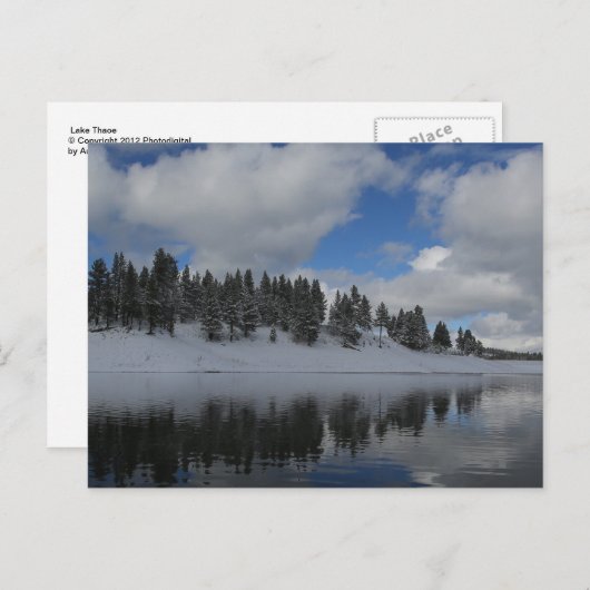 Briefkaart van het meer van Tahoe (Voorkant / Achterkant)